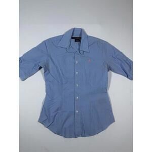 Ralph Lauren Sport Blue Gingham Button-Up Shirt Size 4
